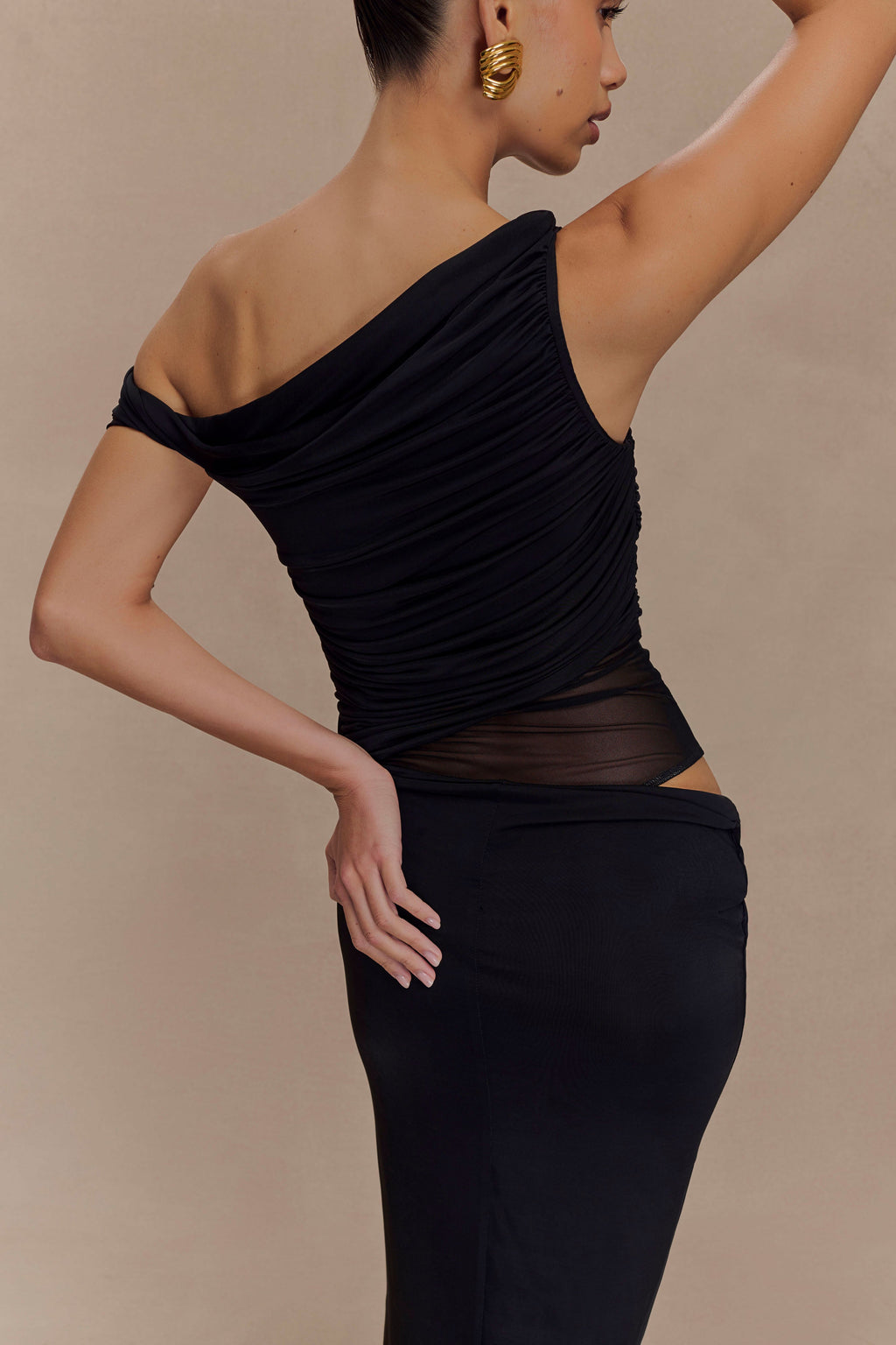 Callen One Shoulder Slinky Maxi Dress