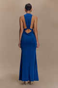 Elke Slinky V Neck Maxi Dress in Cobalt – Chic&Drifts