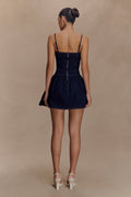 Cheyenne Scallop Denim Mini Dress in Indigo Blue – Chic&Drifts