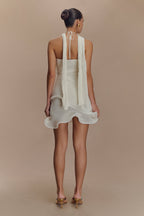 Caprice Halter Knit Mini Dress in White – Chic&Drifts