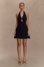 Malakhai Chiffon Halter Mini Dress in Black – Chic&Drifts