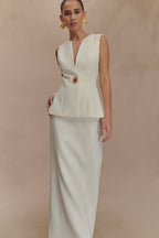 Angelie Suiting Maxi Skirt in Ivory – Chic&Drifts