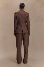 Penelope Pleated High Waisted Pants in Chocolate – Chic&Drifts