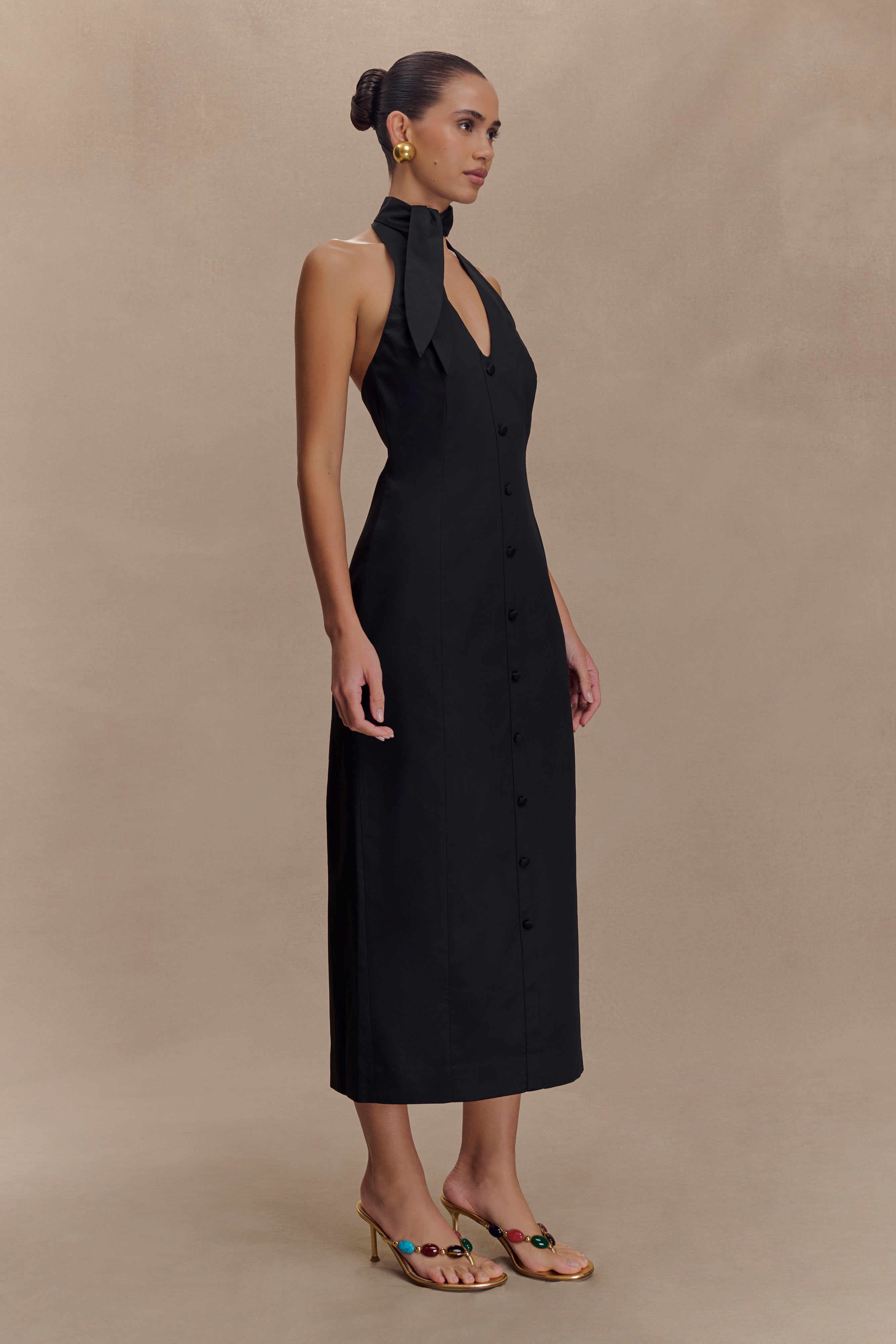 Simona Halter Neck Midi Dress