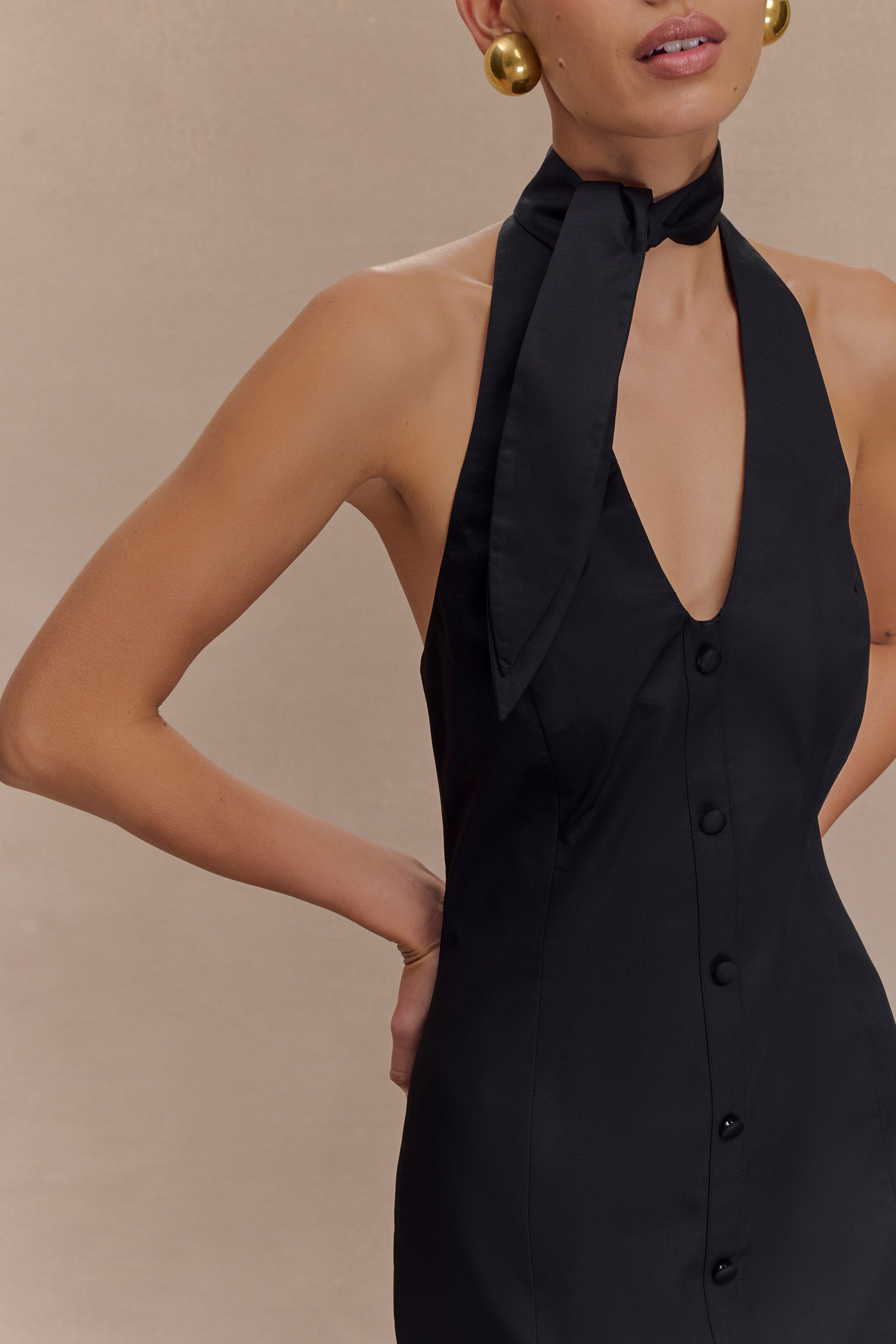 Simona Halter Neck Midi Dress