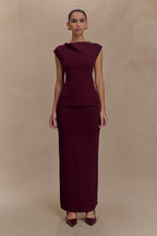 Francisca Mid Rise Knit Maxi Skirt in Merlot – Chic&Drifts