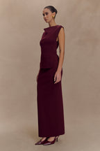 Francisca Mid Rise Knit Maxi Skirt in Merlot – Chic&Drifts