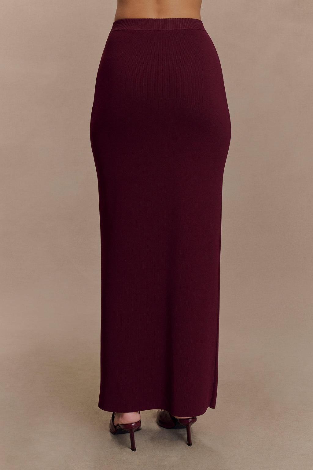 Francisca Mid Rise Knit Maxi Skirt in Merlot – Chic&Drifts