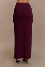Francisca Mid Rise Knit Maxi Skirt in Merlot – Chic&Drifts