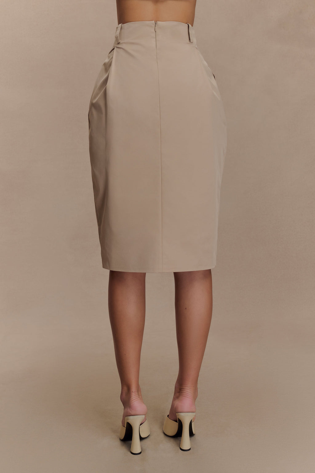 Vera Twill Split Front Midi Skirt in Camel – Chic&Drifts