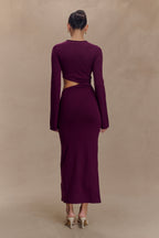 Azariah Long Sleeve Knit Midi Dress in Plum – Chic&Drifts