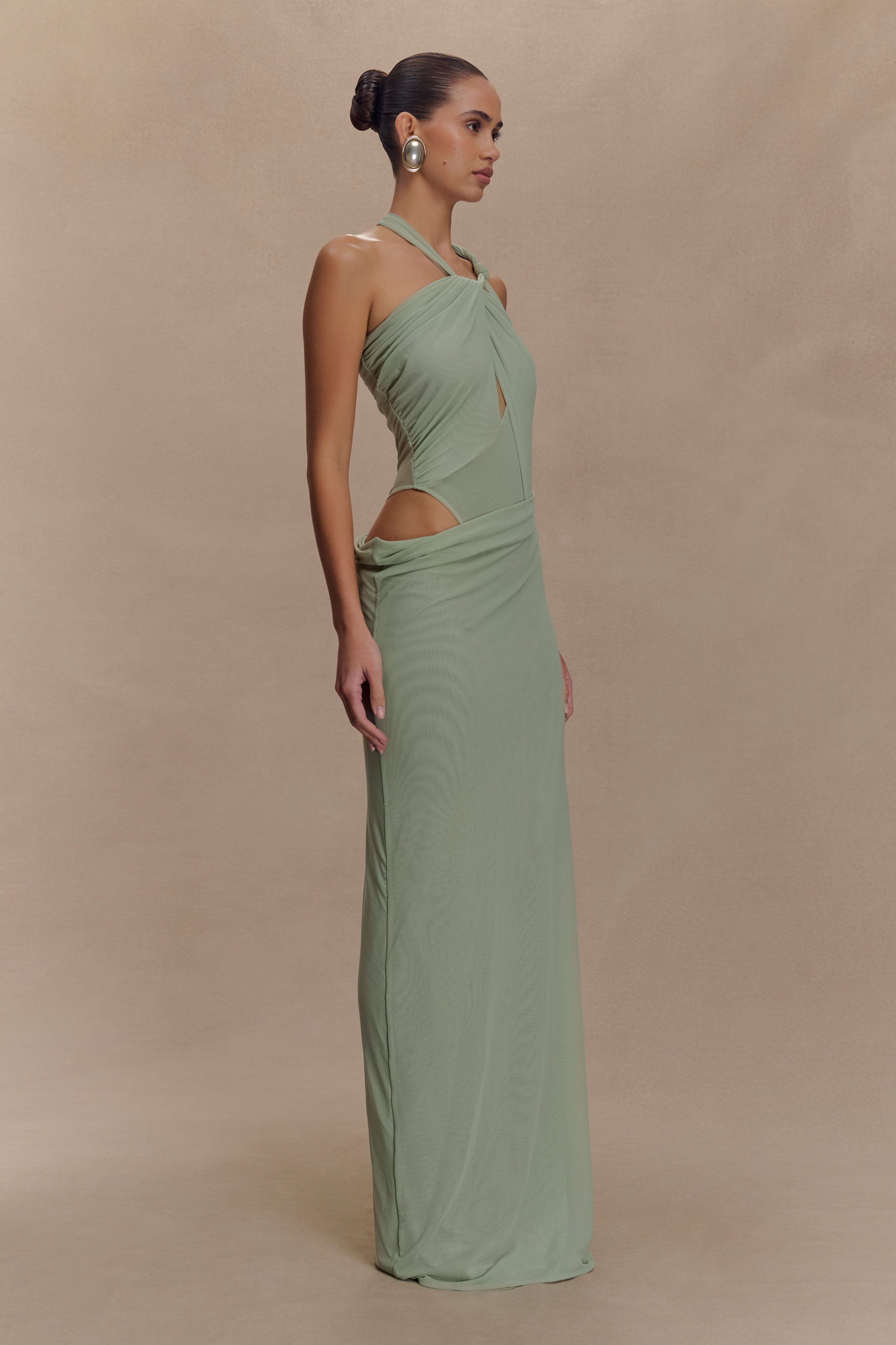 Edwina Knotted Mesh Maxi Dress