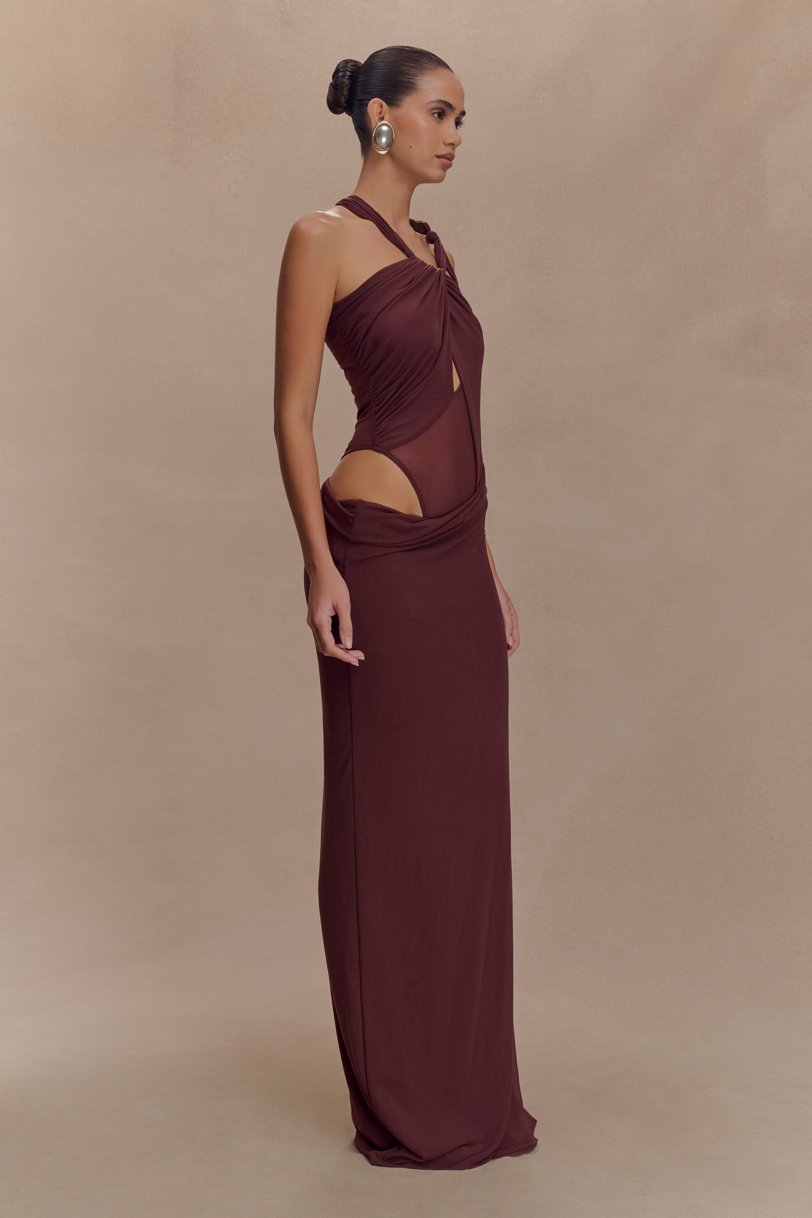 Edwina Knotted Mesh Maxi Dress
