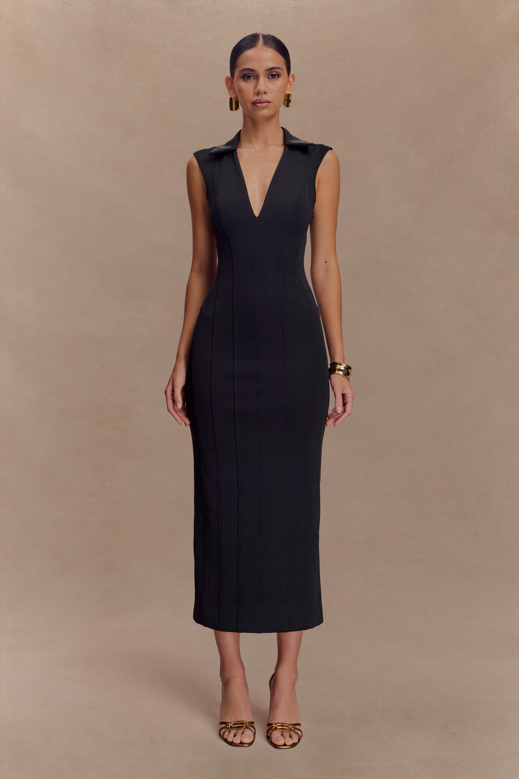 Keagan Sleeveless Midi Dress in Black – Chic&Drifts