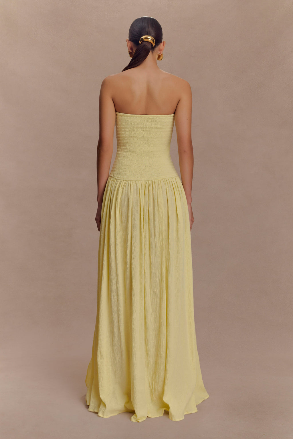 Maureen Cotton Shirring Maxi Dress