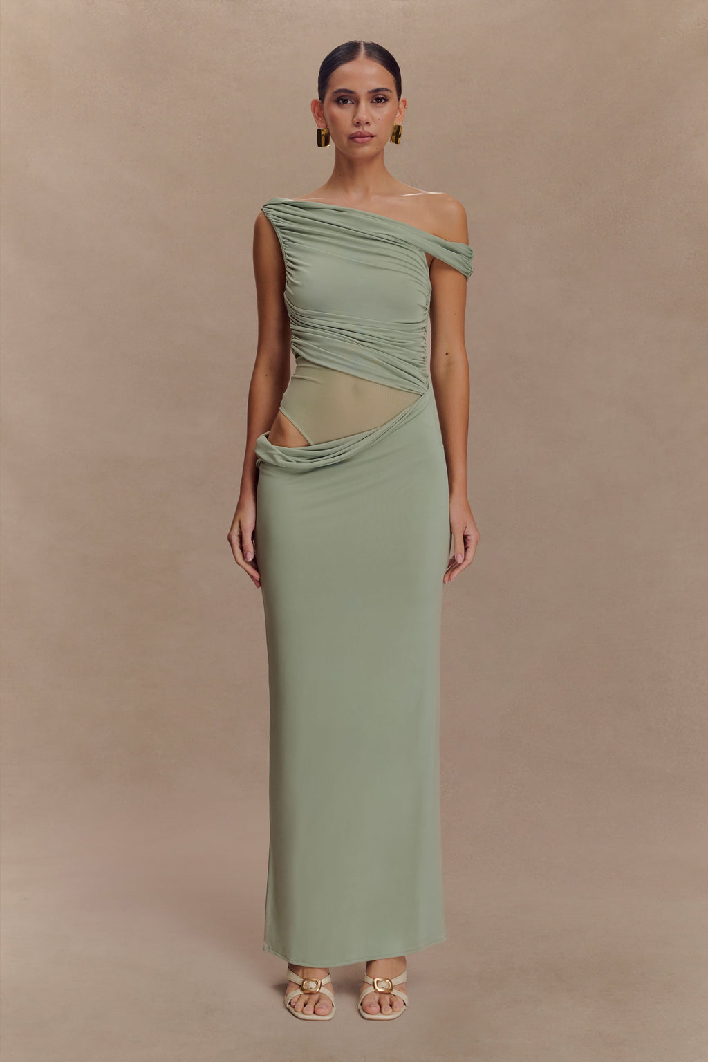 Callen One Shoulder Slinky Maxi Dress