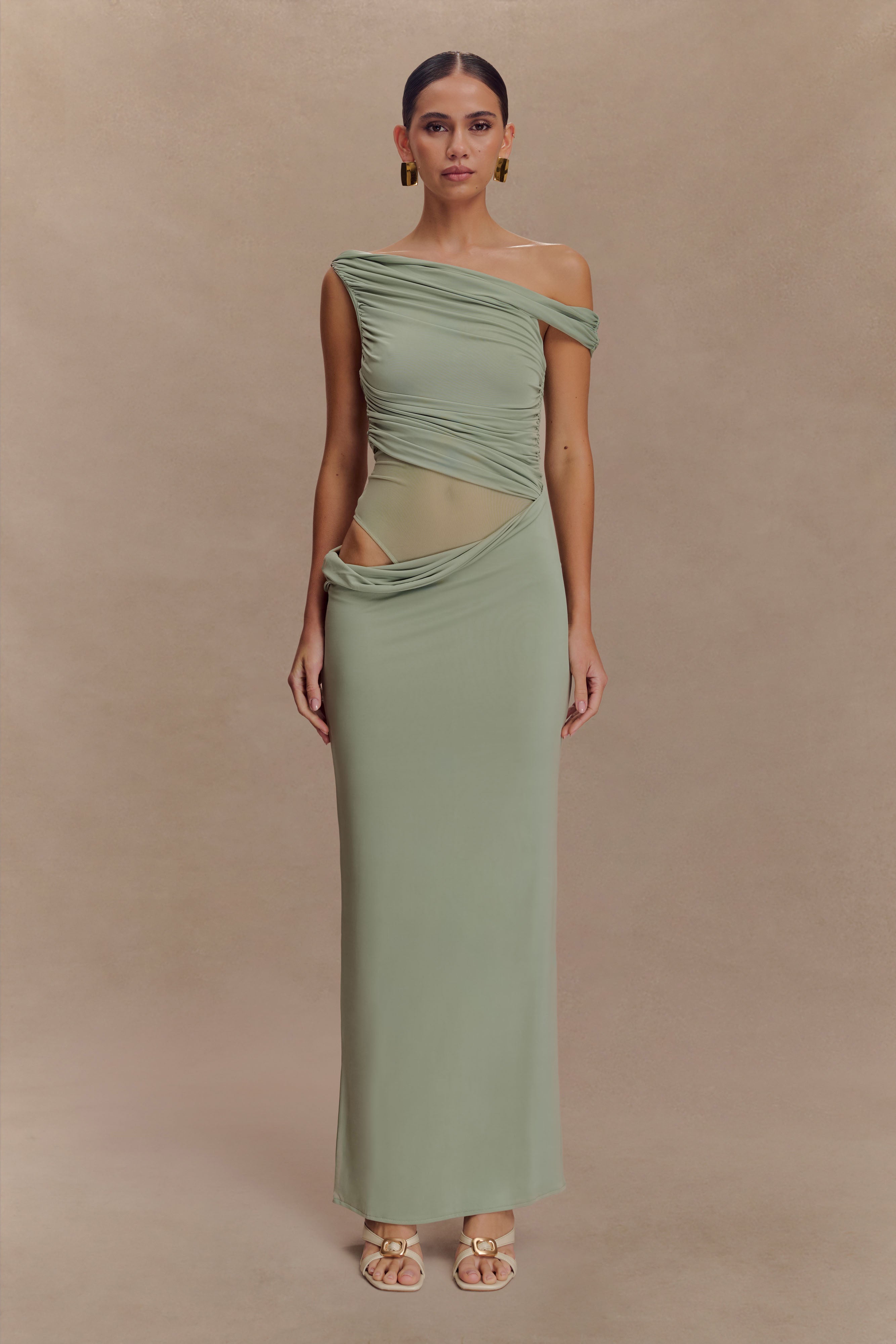 Callen One Shoulder Slinky Maxi Dress