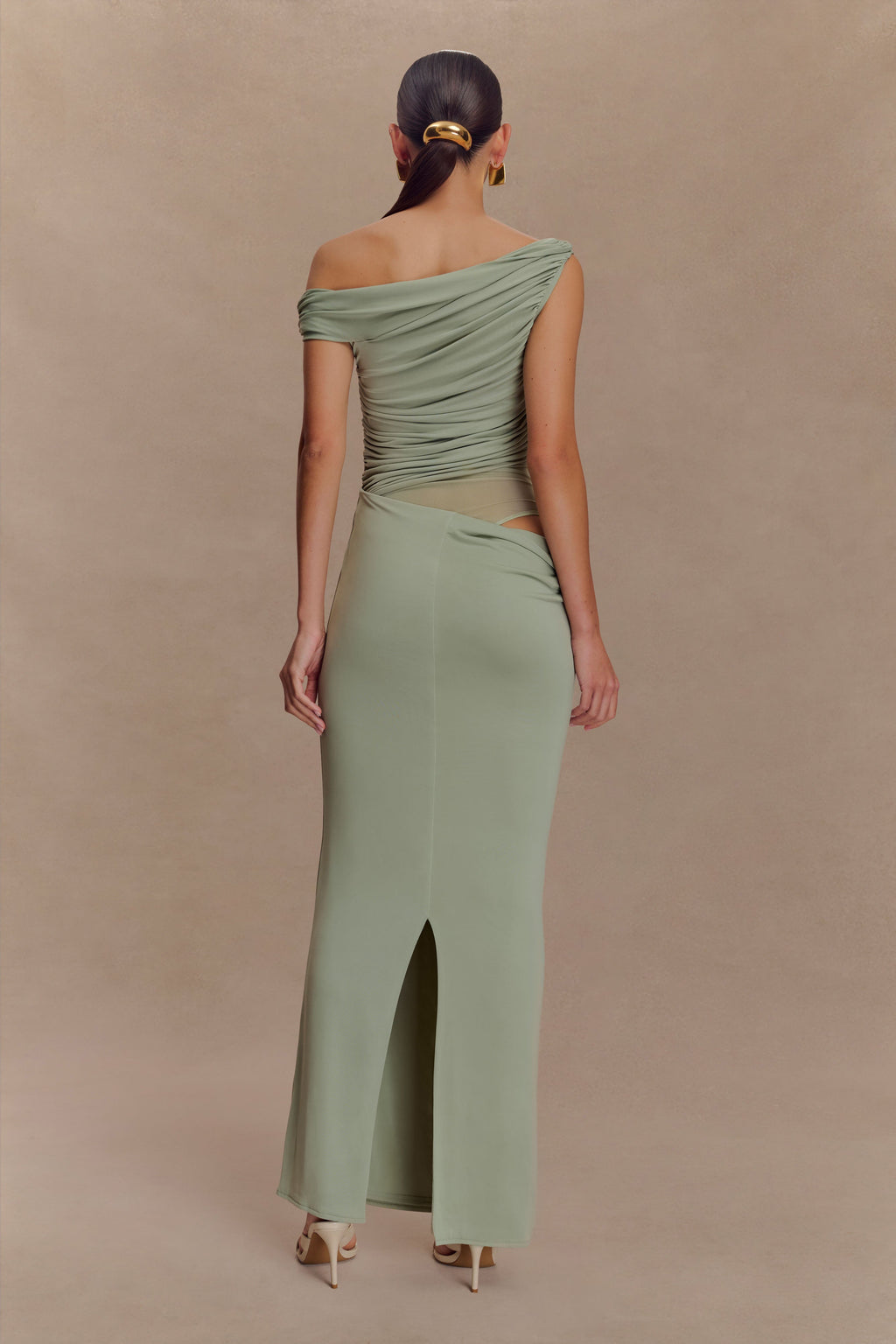 Callen One Shoulder Slinky Maxi Dress