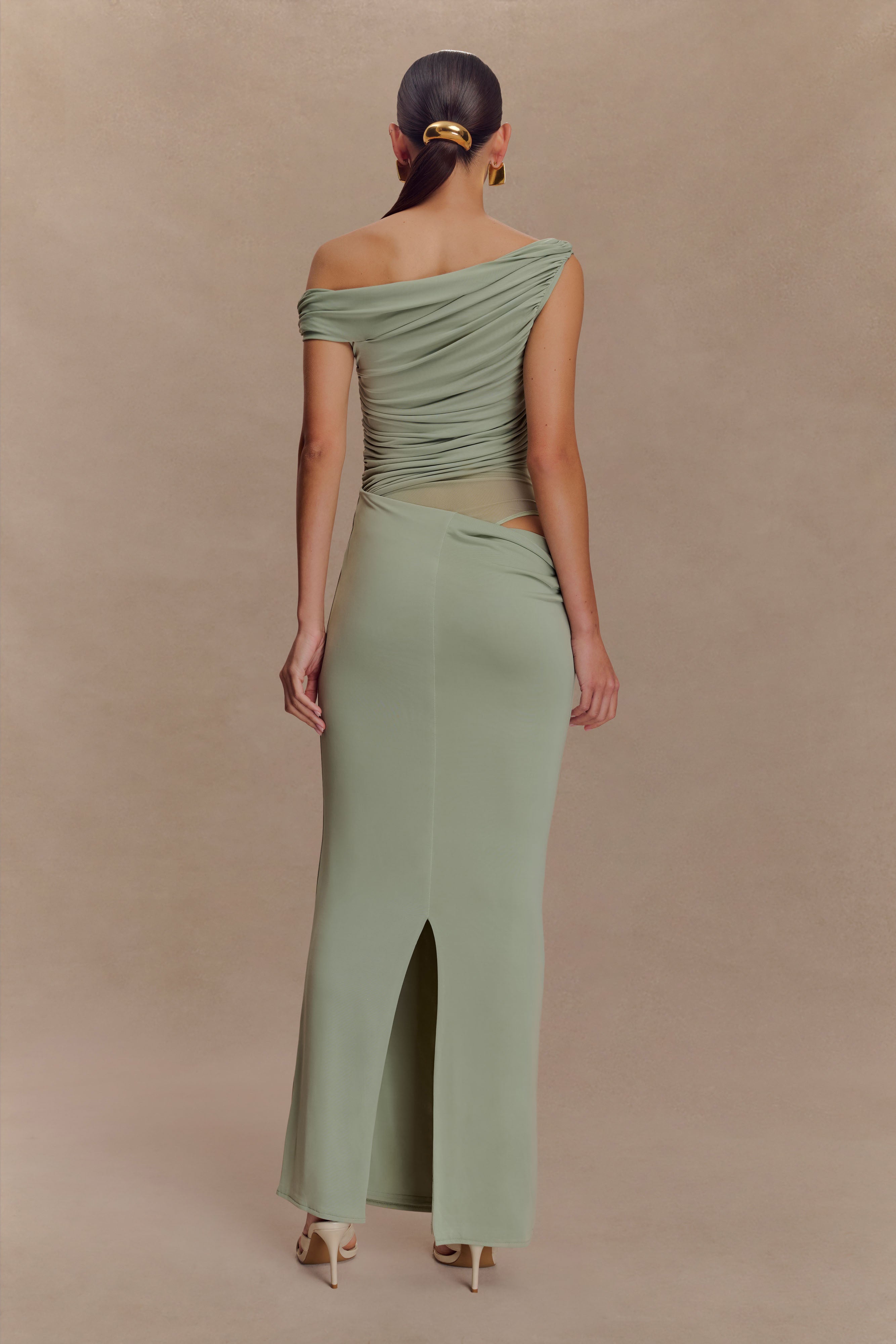 Callen One Shoulder Slinky Maxi Dress