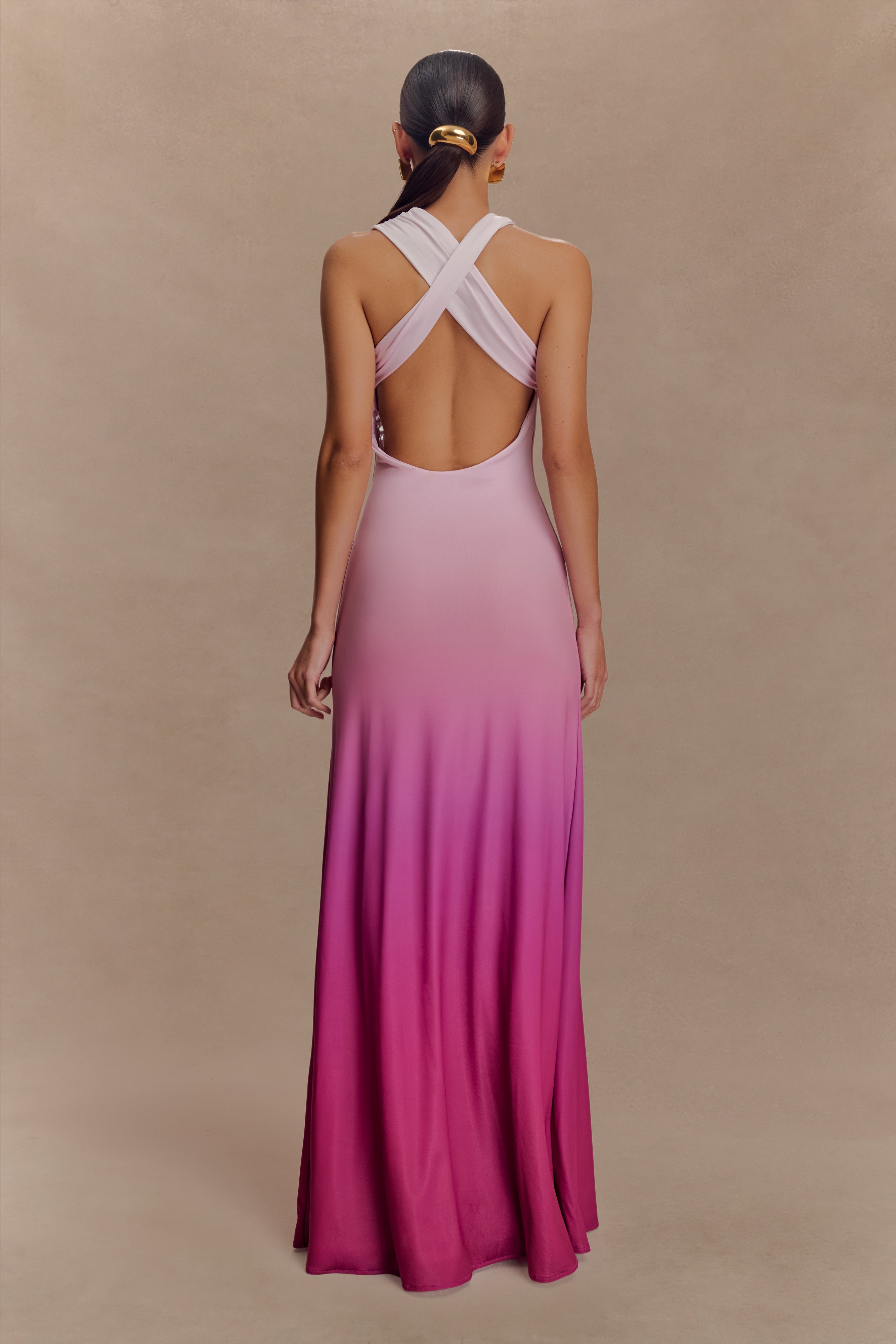 Marlee Asymmetrical Slinky Maxi Dress