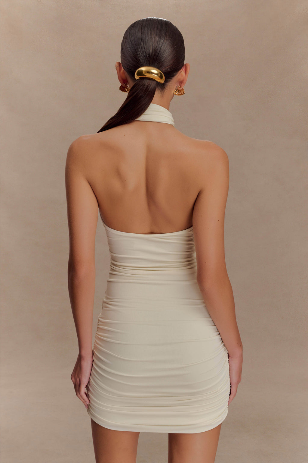 Mariposa Slinky Halter Mini Dress