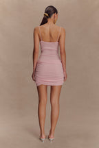 Laurie Twist Knit Mini Dress in Baby Pink – Chic&Drifts