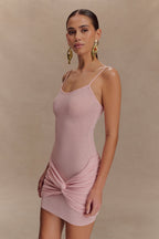 Laurie Twist Knit Mini Dress in Baby Pink – Chic&Drifts