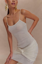 Laurie Twist Knit Mini Dress in Ivory – Chic&Drifts
