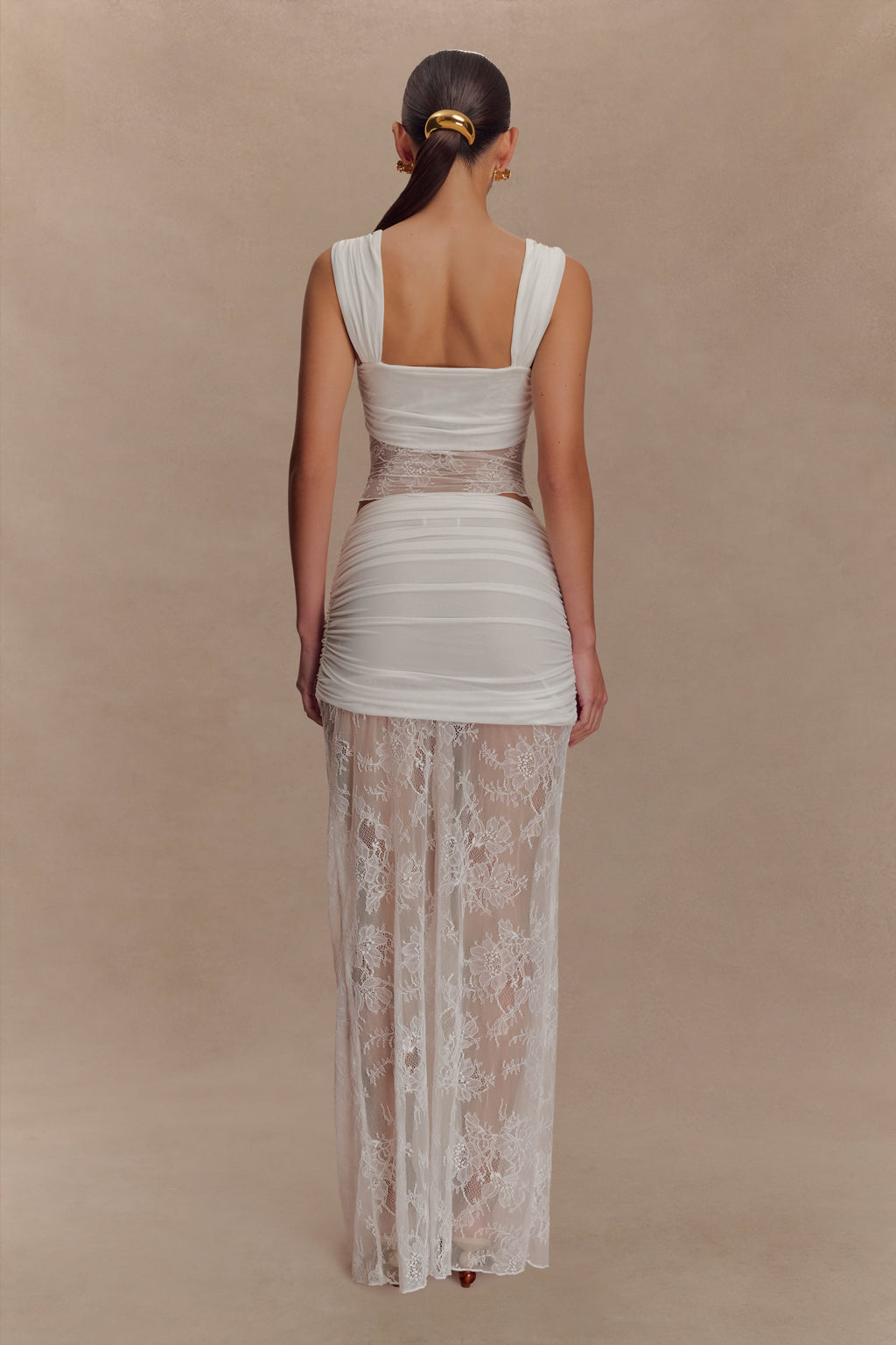 Guinevere Lace And Mesh Top in Ivory – Chic&Drifts