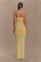 Elora Strapless Knit Maxi Dress in Lemon – Chic&Drifts