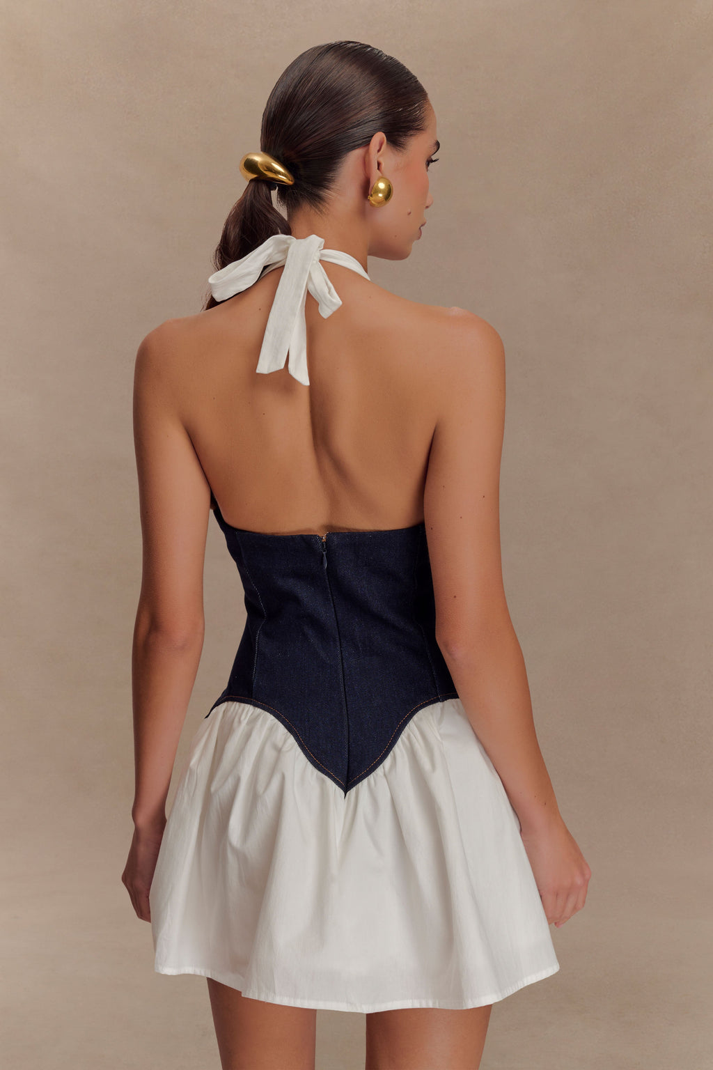 Merlyn Denim Cotton Mini Dress in Indigo Blue – Chic&Drifts