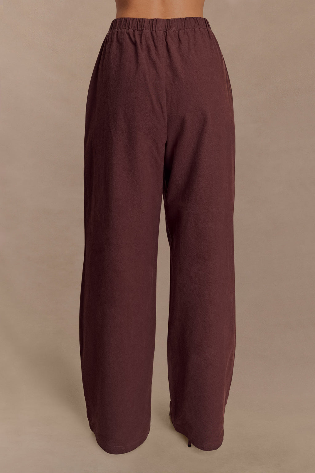 Janayia Cotton Wide Leg Trousers - Dark Espresso