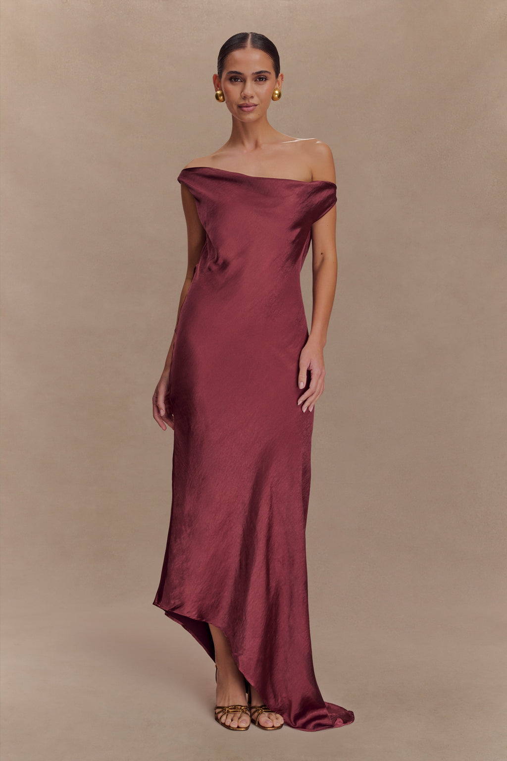 Yvette Slip Maxi Dress With Asymmetrical Hem
