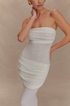 Elora Strapless Knit Maxi Dress in Ivory – Chic&Drifts