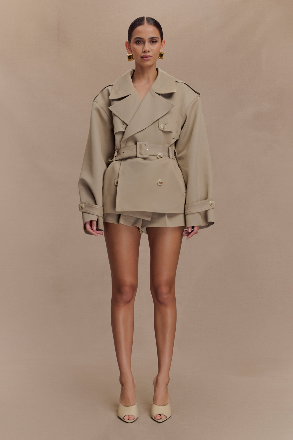 Alden Short Trench Jacket in Pebble – Chic&Drifts