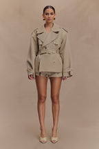 Alden Short Trench Jacket in Pebble – Chic&Drifts