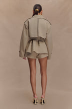 Alden Short Trench Jacket in Pebble – Chic&Drifts