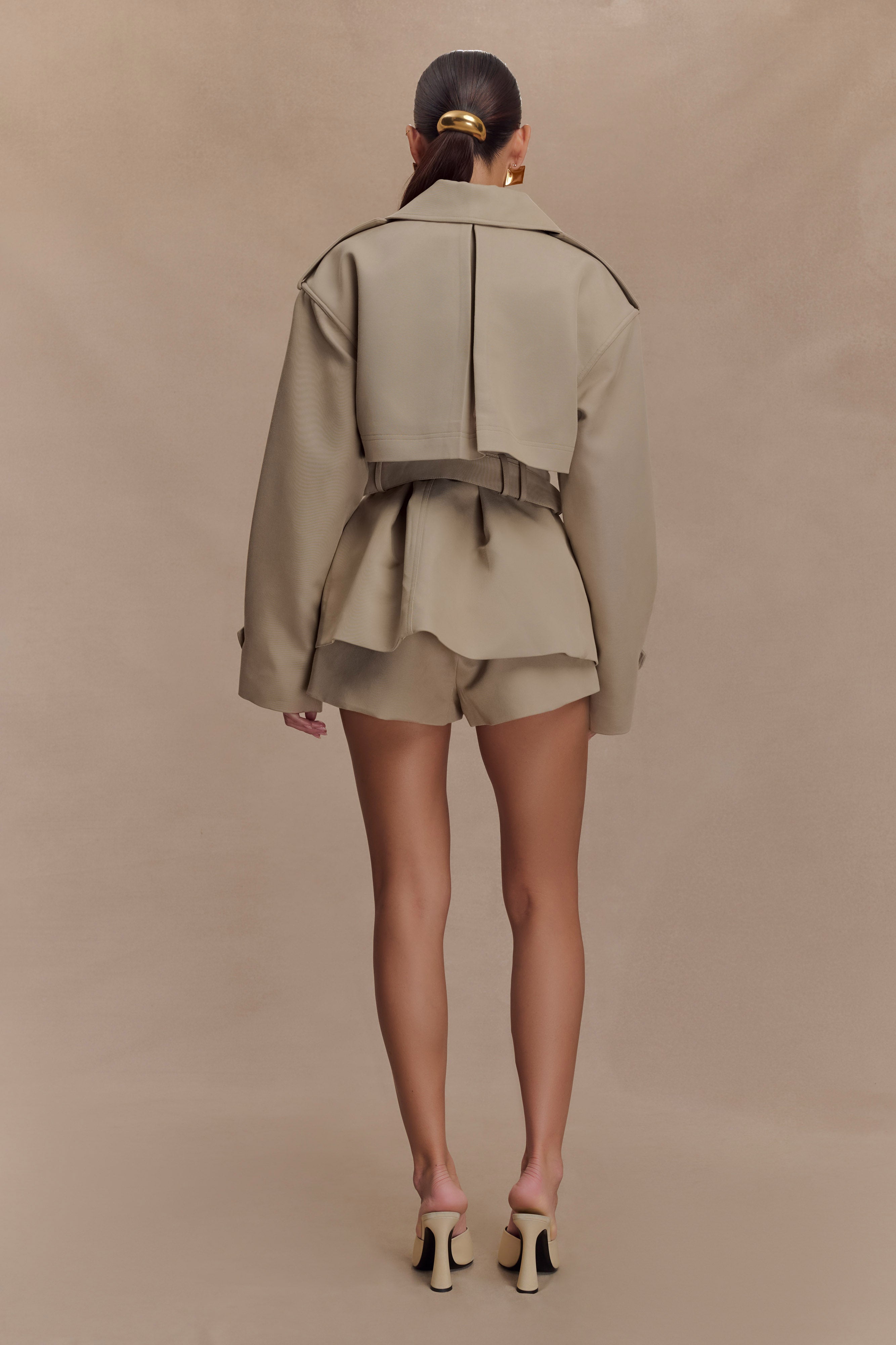 Alden Short Trench Jacket in Pebble – Chic&Drifts