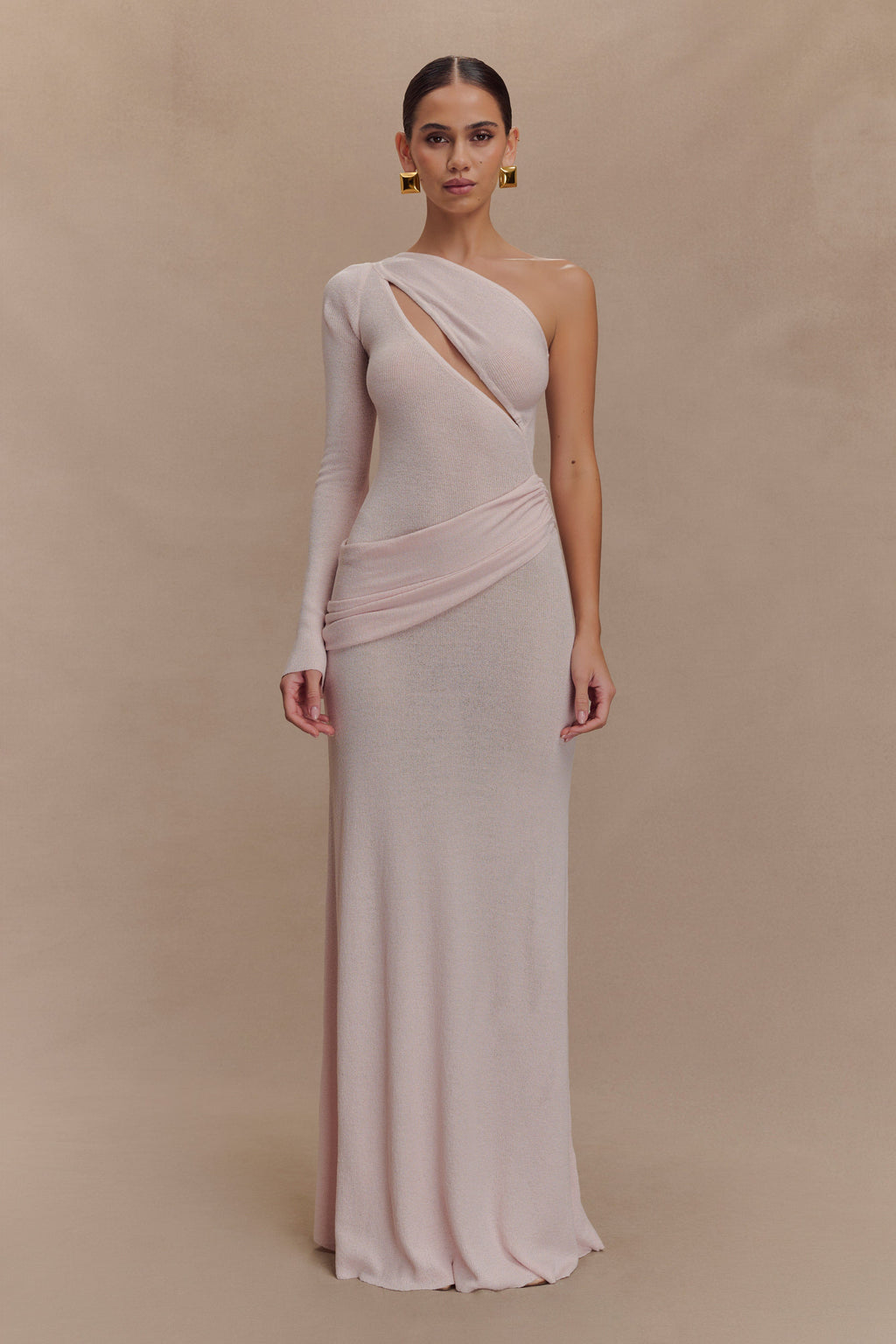 Alexius One Shoulder Knit Maxi Dress