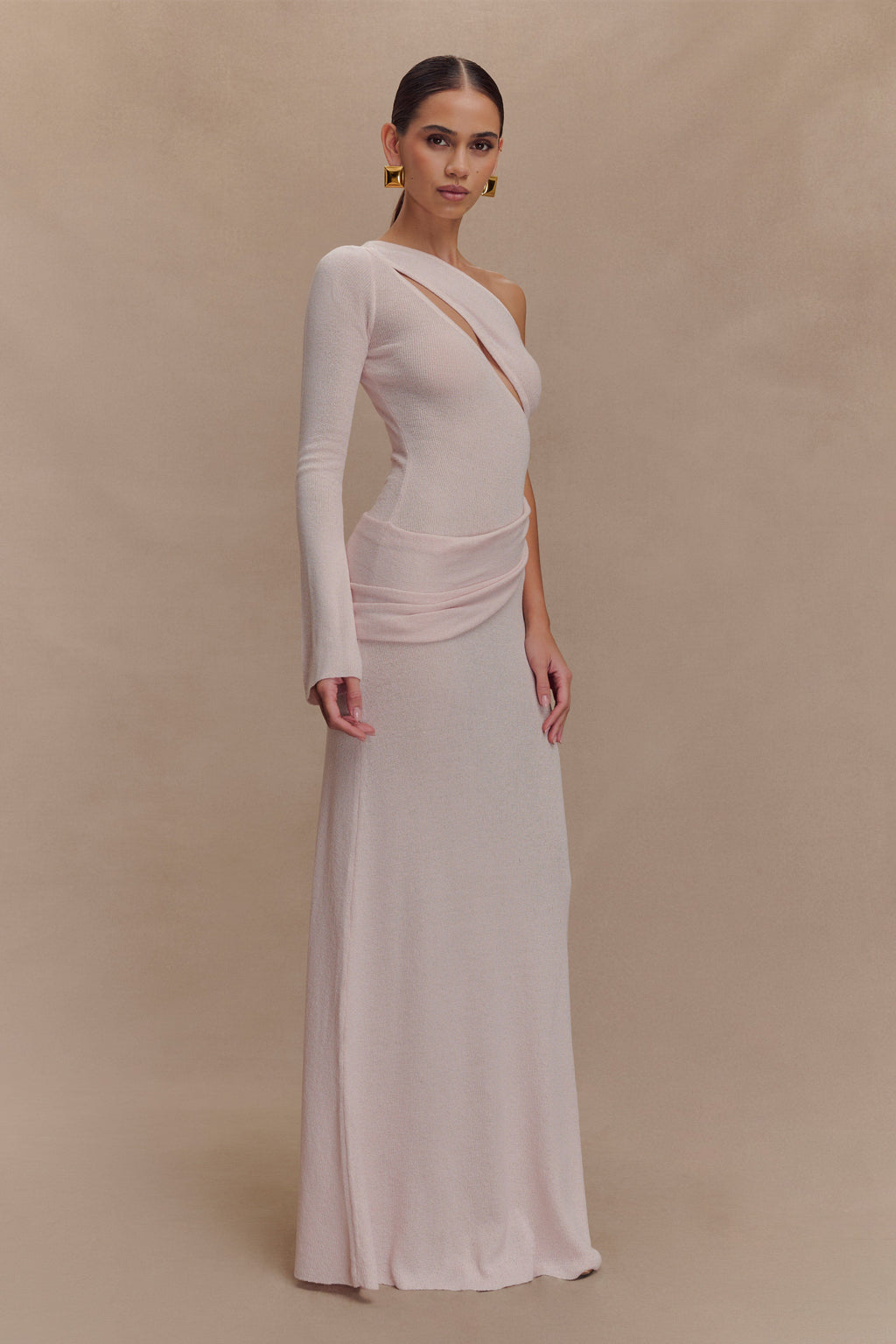 Alexius One Shoulder Knit Maxi Dress