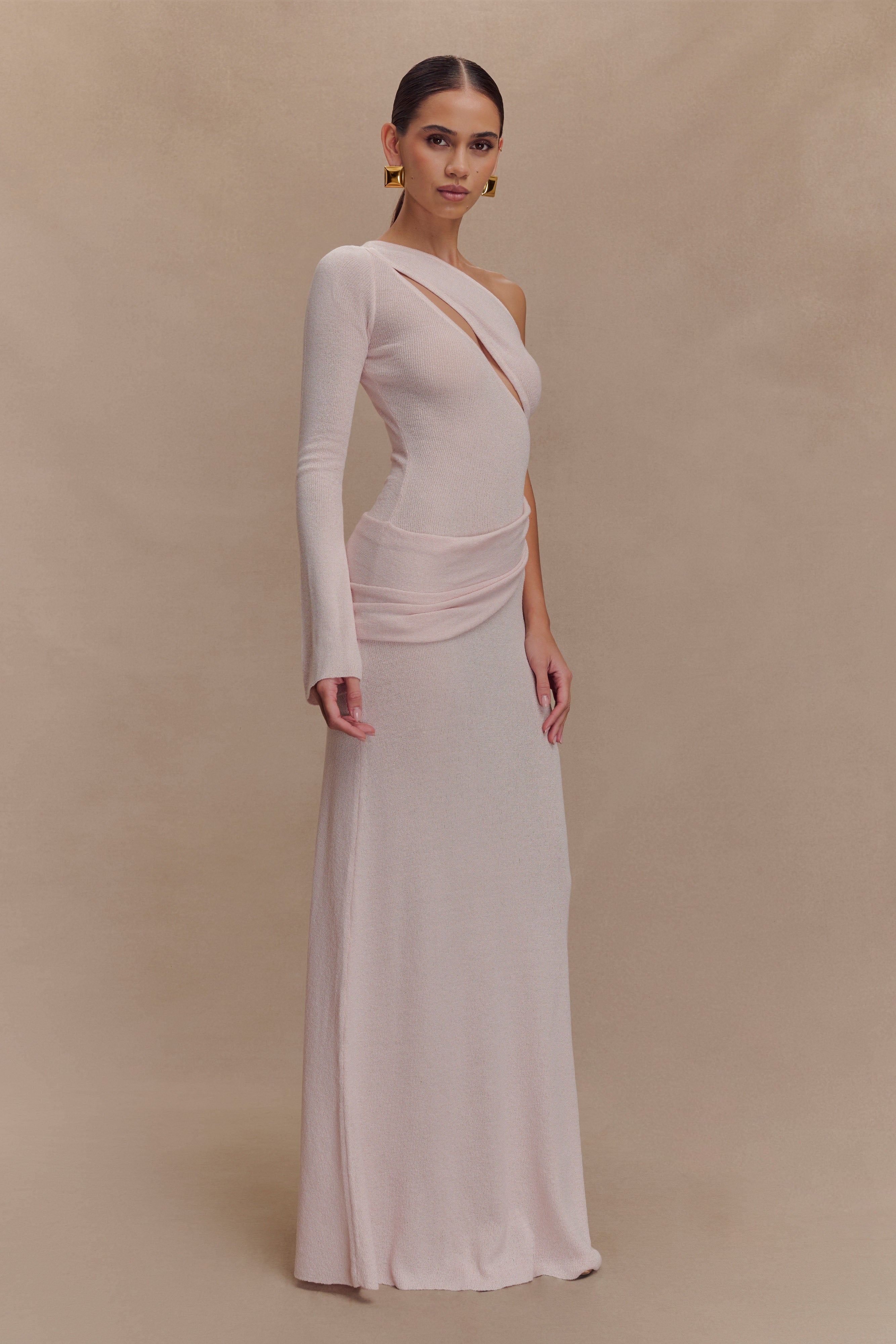 Alexius One Shoulder Knit Maxi Dress
