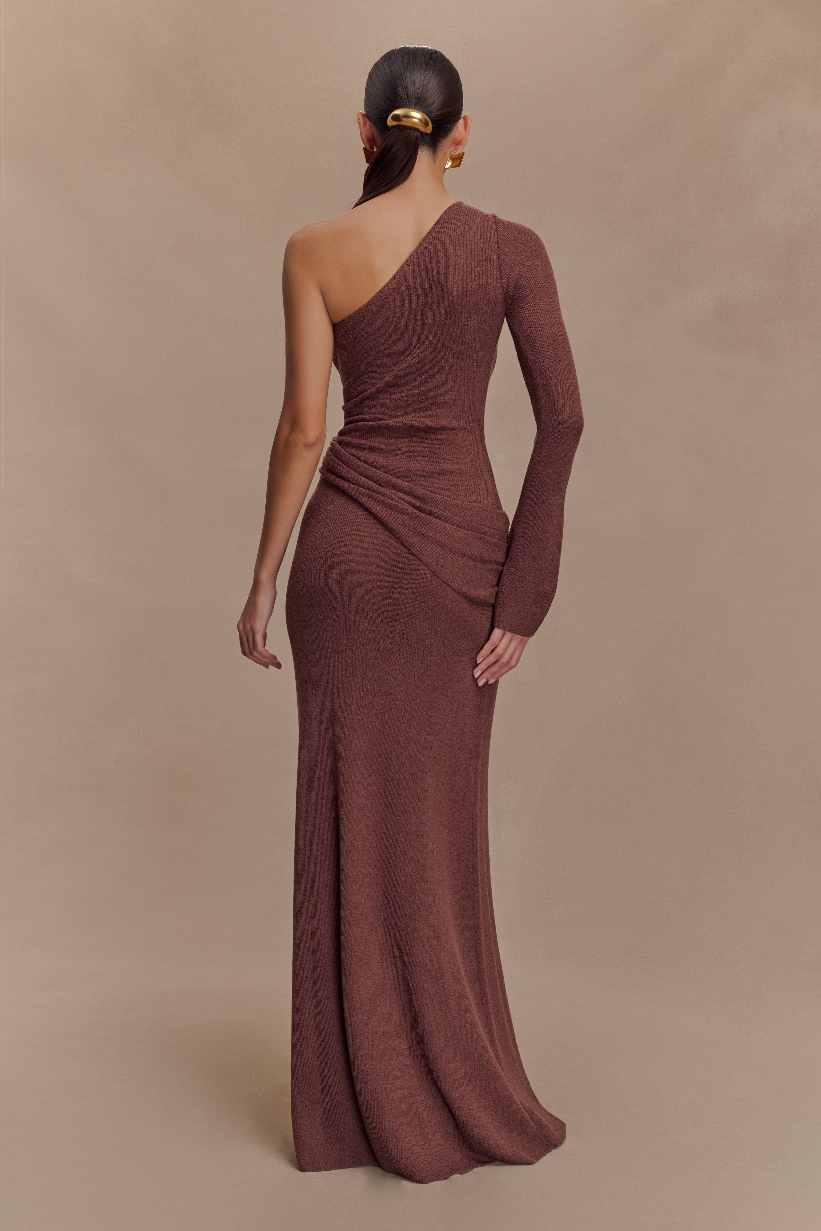 Alexius One Shoulder Knit Maxi Dress