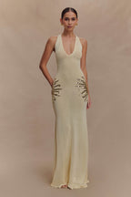 Ellington Knit Maxi Dress With Sequin in Ivory – Chic&Drifts