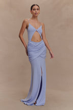 Reama Wrap Over Knit Maxi Dress in Cornflower Blue – Chic&Drifts