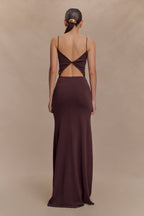 Reama Wrap Over Knit Maxi Dress in Chocolate – Chic&Drifts