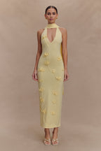 Wynn Floral Knit Midi Dress in Lemon – Chic&Drifts