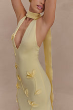 Wynn Floral Knit Midi Dress in Lemon – Chic&Drifts