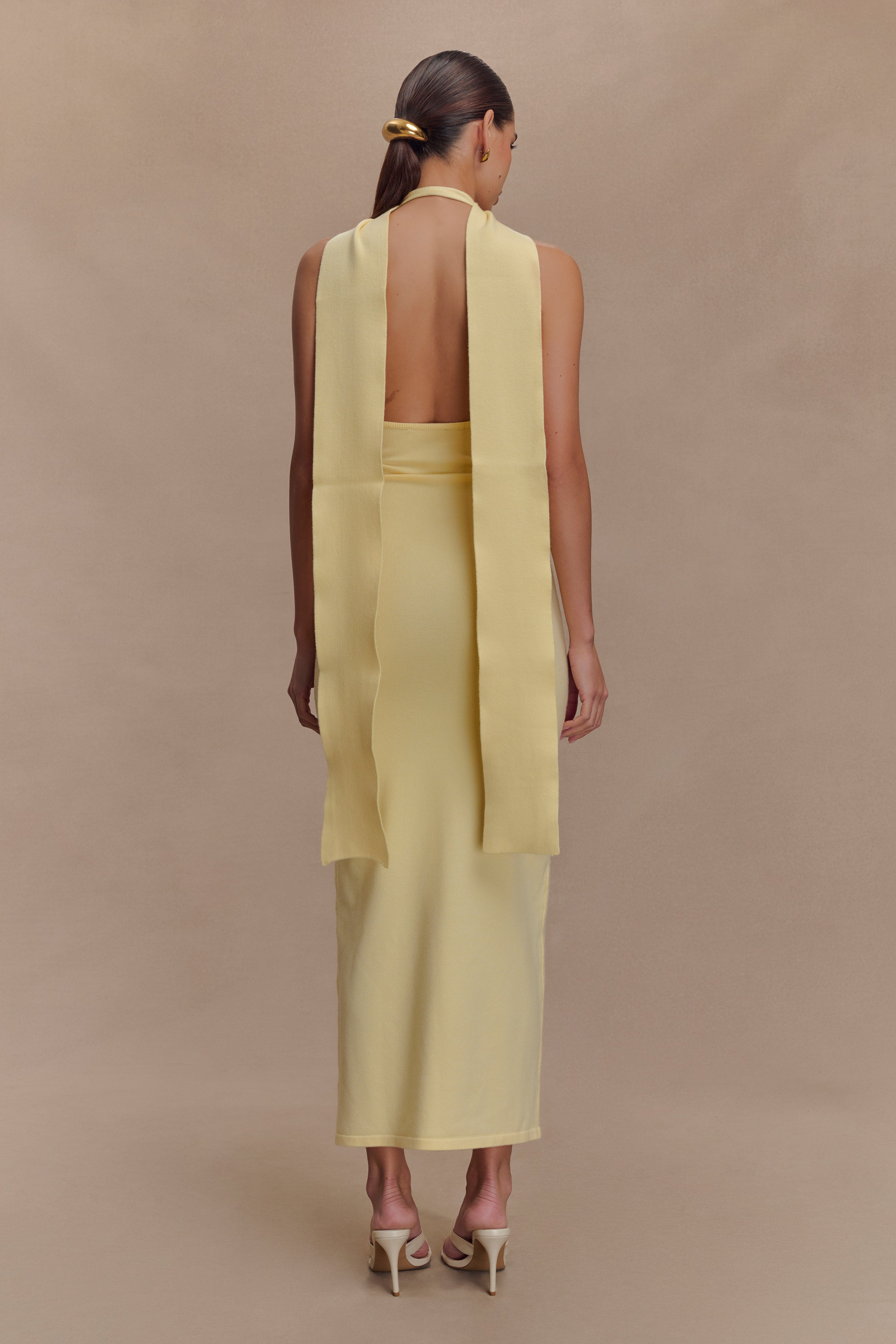 Wynn Floral Knit Midi Dress in Lemon – Chic&Drifts