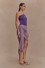 Cali Drape Skirt Knit Mini Dress in Purple – Chic&Drifts