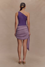 Cali Drape Skirt Knit Mini Dress in Purple – Chic&Drifts